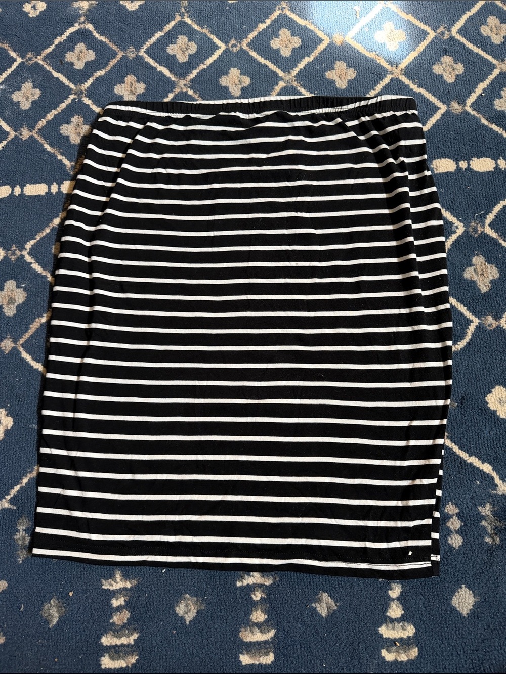 SHEIN Black and White Striped Pencil Skirt